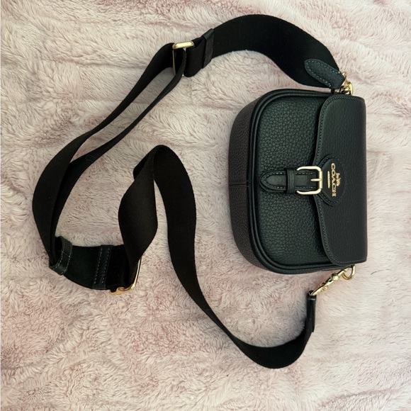 Coach Handbags - Coach Black Crossbody Bag with Gold Accents
